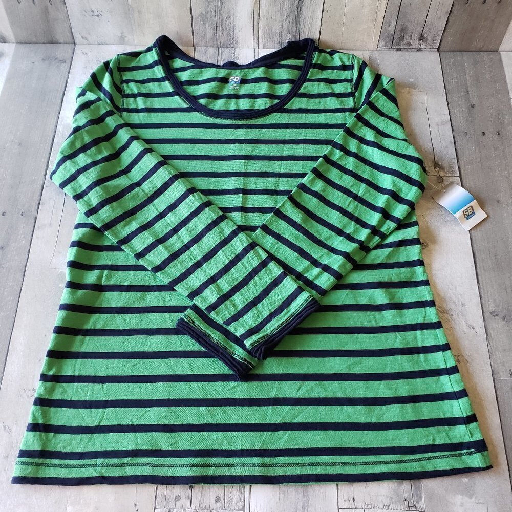Unworn - St. John's Bay Active Green and Blue Long Sleeve T-shirt - Size L